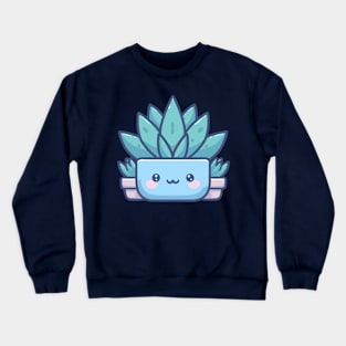 Cute Cactus Succulent House Plants in Kawaii Style | Kawaii Design for Plant Lovers Crewneck Sweatshirt